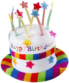 velvet cake hat with happy birthday candle 