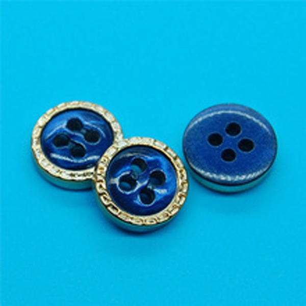 Fashion blue metal top buttons plastic