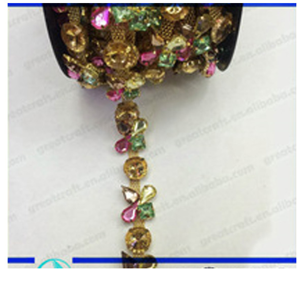 Fashion-flower-shape-rhinestone-metal-cup-chain