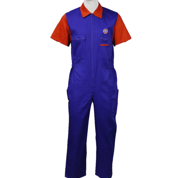 Metal zipper overall top quality polyester anti foul workwear uniform