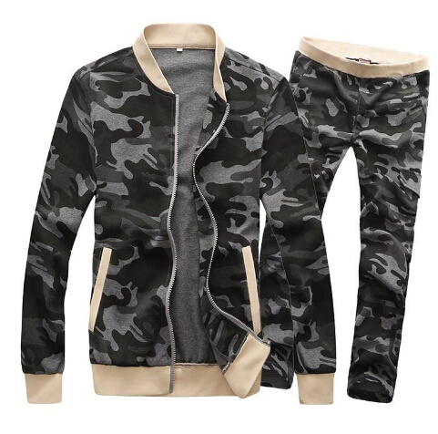 Mens camo printed track suit set