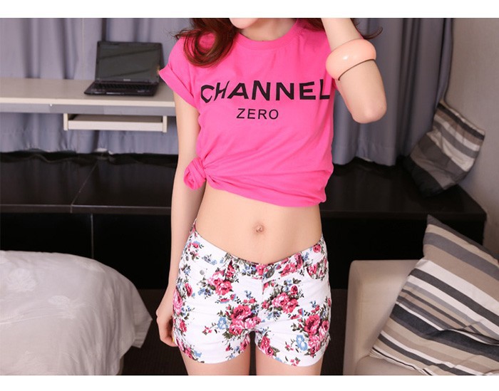2015 Spring Summer Women Shorts High Waist Floral Flower Print Shorts Pants ,dongguan