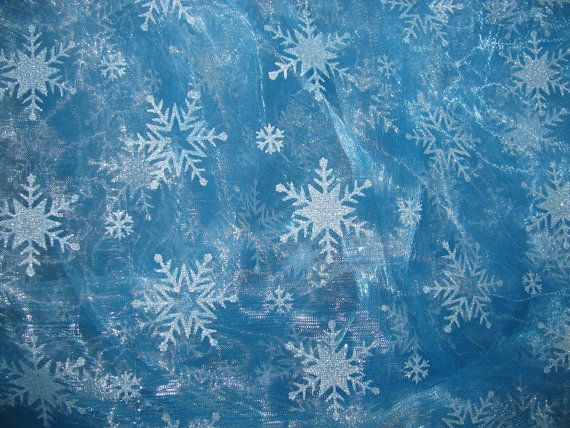  Sparkle Stars and Star Bursts Organza - Light Blue with Silver Stars