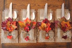 Simple design Burlap utensil holder for wedding