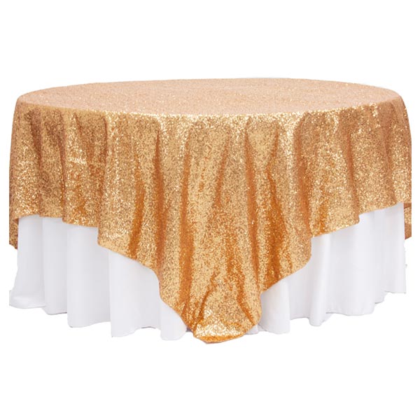 wedding blush champagne sequin table cloth