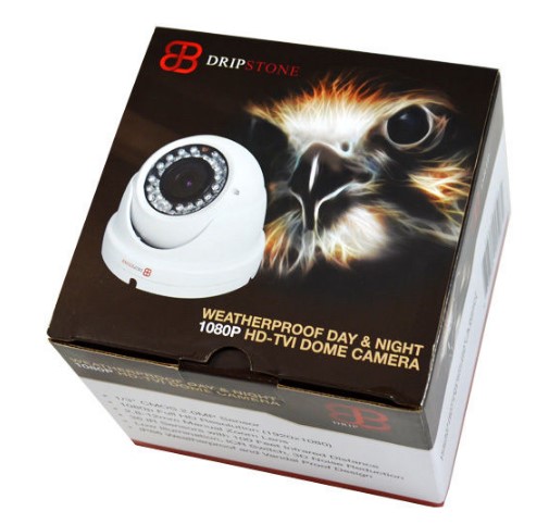 Dripstone 2.0MP 1/3" CMOS HD-TVI 1080p Dome Camera 2.8 -12mm Lens Night Vision up to 100FT IP66 White
